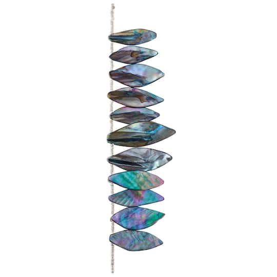 12 Pack: Aurora Borealis Shell Leaf Beads by Bead Landing™